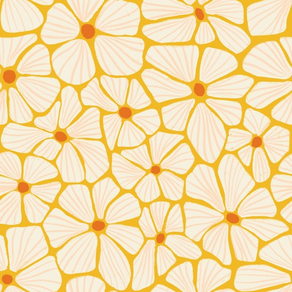 Textured Flower Mosaic - Yellow White Orange