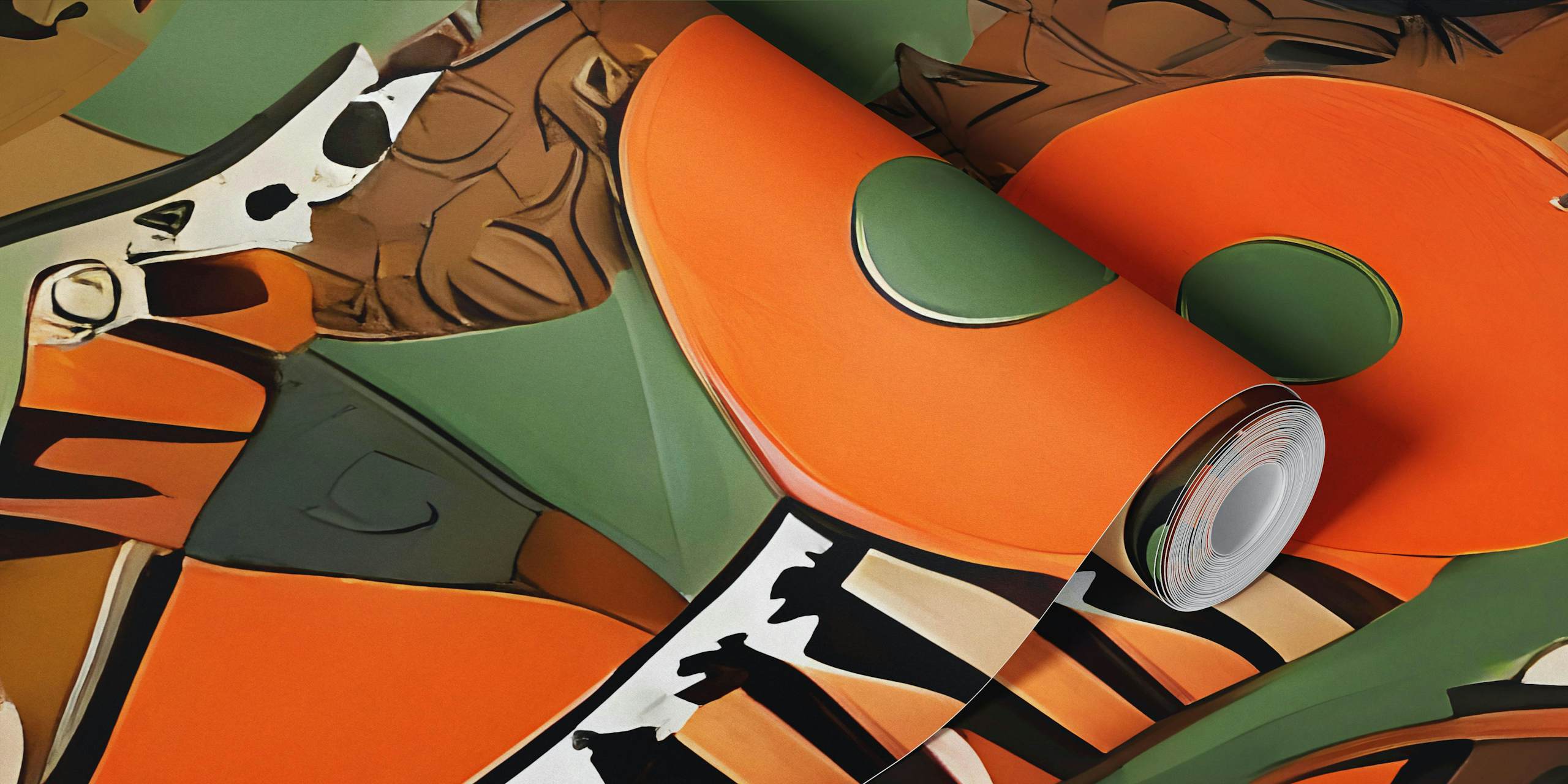 African art wallpaper in a colorful room