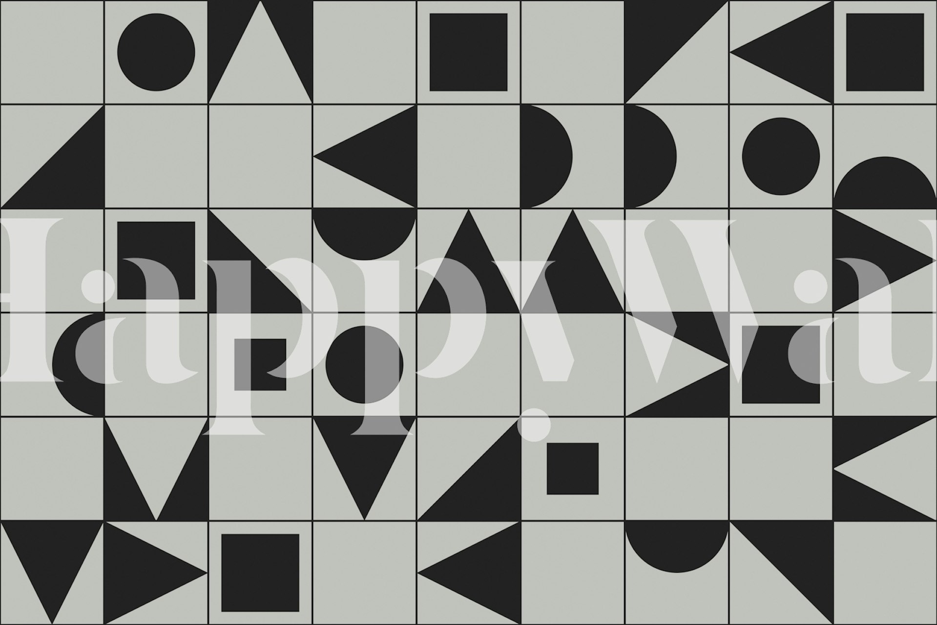 Papier peint à motifs géométriques dans une pièce moderne