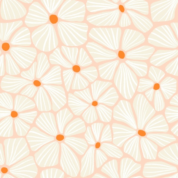 Textured Flower Mosaic - Pink White Orange