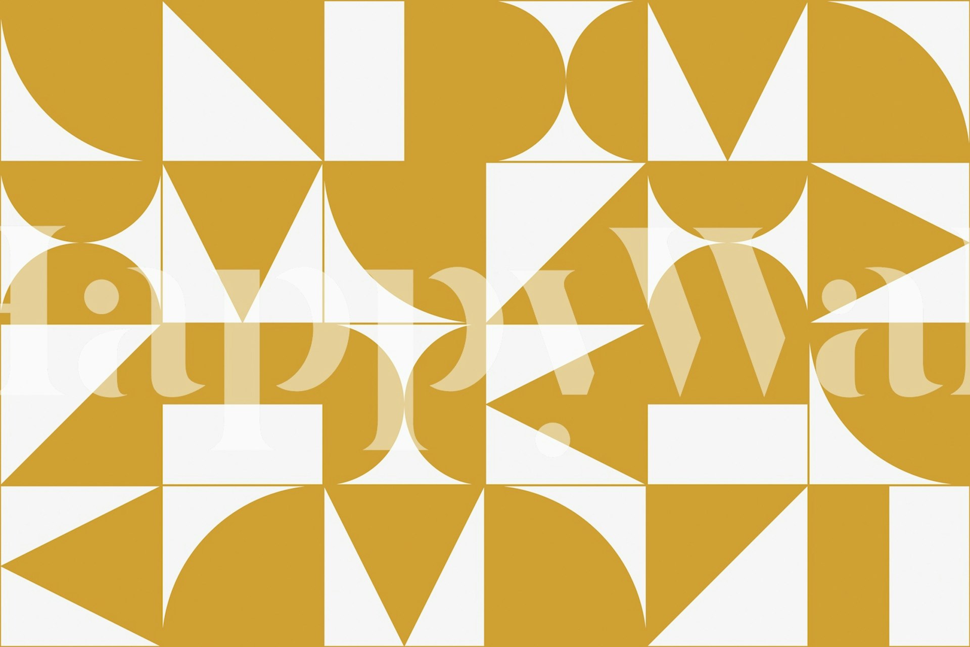 Geometric pattern wallpaper in a room