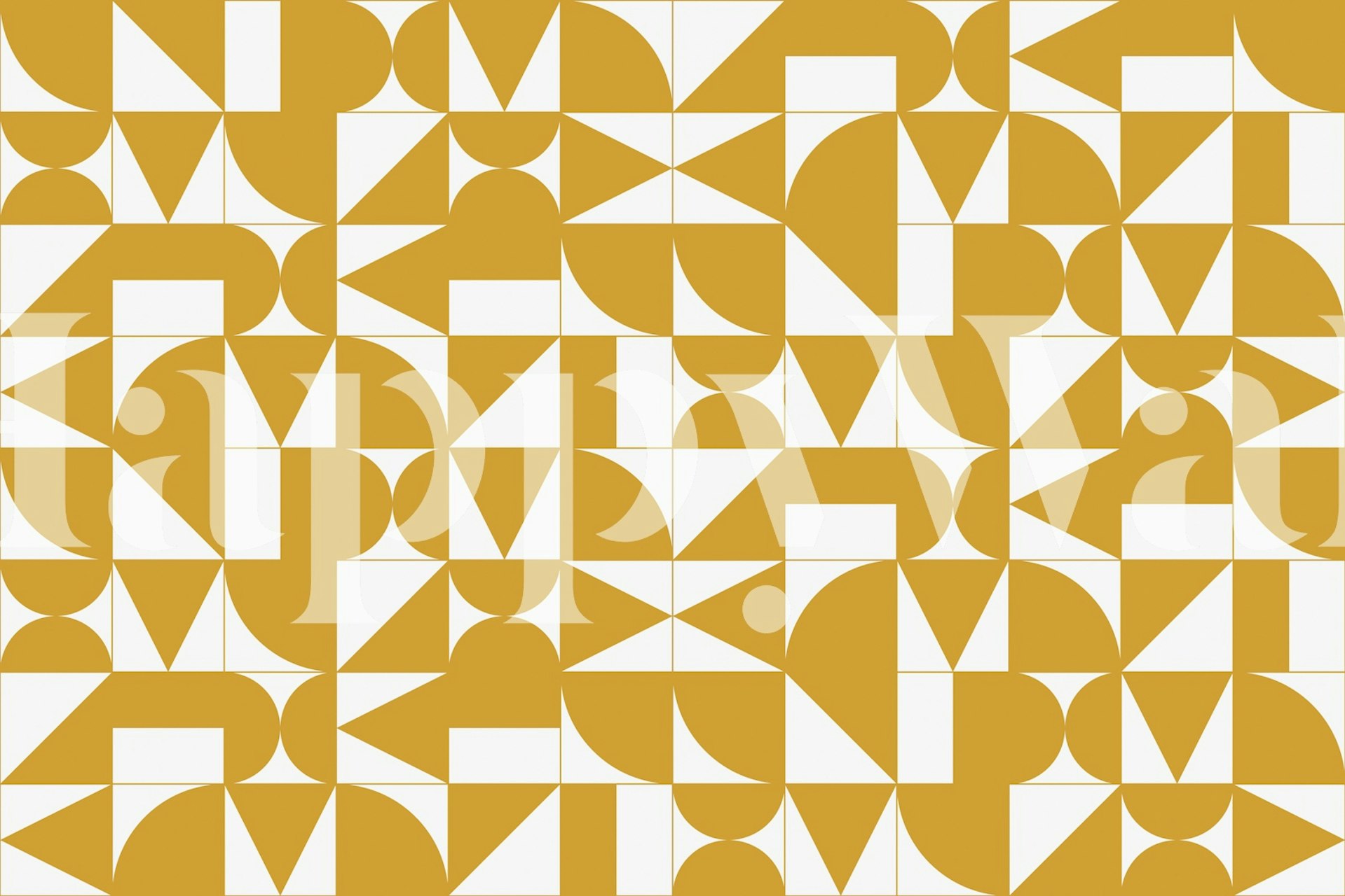 Tapeta s geometrijskim uzorkom u sobi