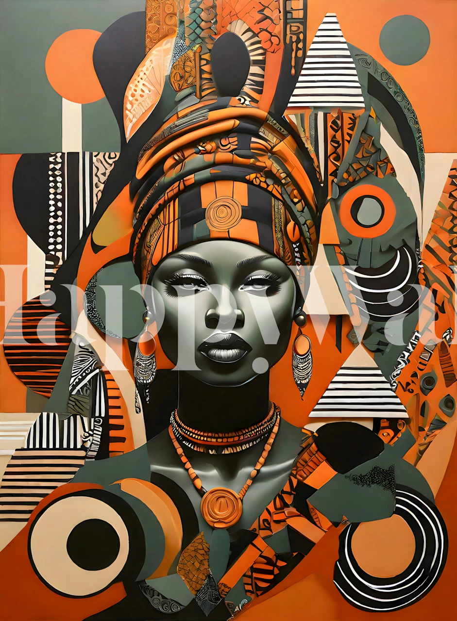African Beauty 1 behangontwerp in een kamer