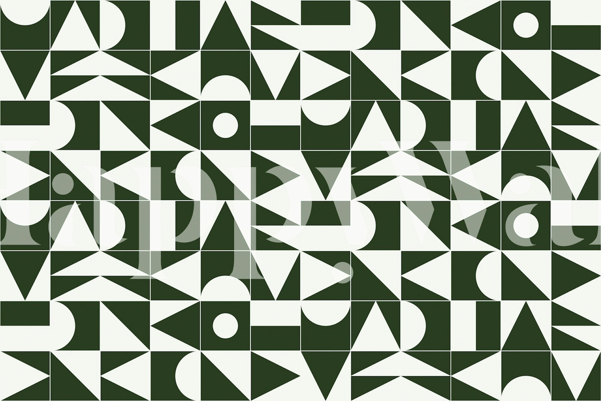 Geometric wallpaper design in a modern room