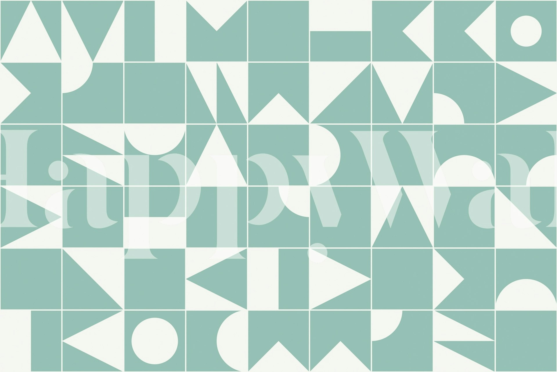 Geometric pattern wallpaper in a stylish room