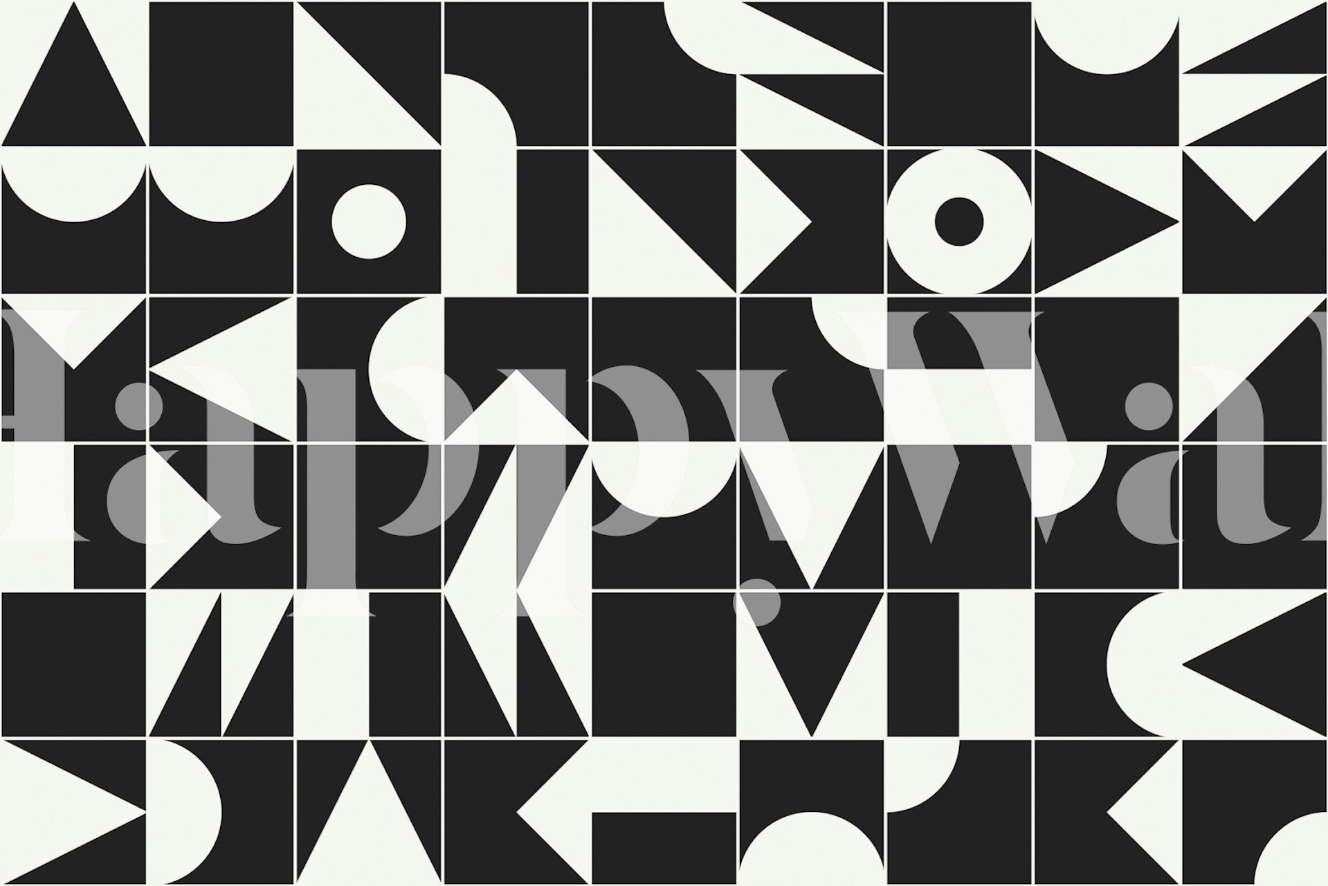 Geometric wallpaper design in a modern room