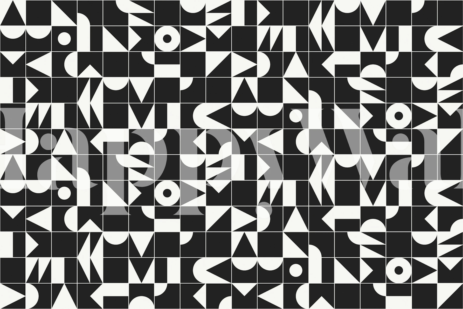 Geometric wallpaper design in a room