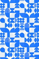 Mod Geometric Shapes & Lines - Blue tapete