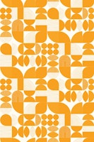 Mod Geometric Shapes & Lines - Orange tapete