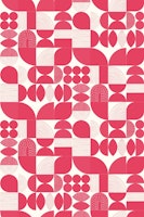 Mod Geometric Shapes & Lines - Fuchsia behang