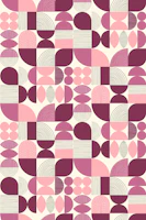 Mod Geometric Shapes & Lines - Purple Pink behang