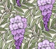 Retro Wisteria Glycine on vintage white sm