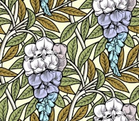 Retro Wisteria Glycine ταπετσαρία