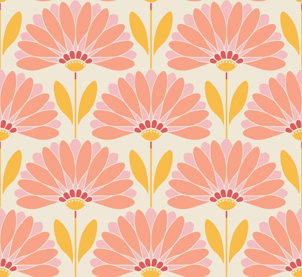 Peach and Yellow Daisies - Medium