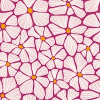 Textured Flower Mosaic - Berry Pink Orange tapet