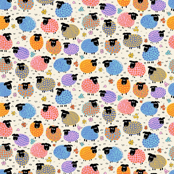 Happy Sheep in the Field