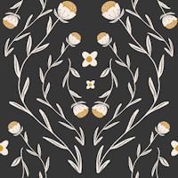 Cottage Romantic Damask Floral Charcoal tapeta