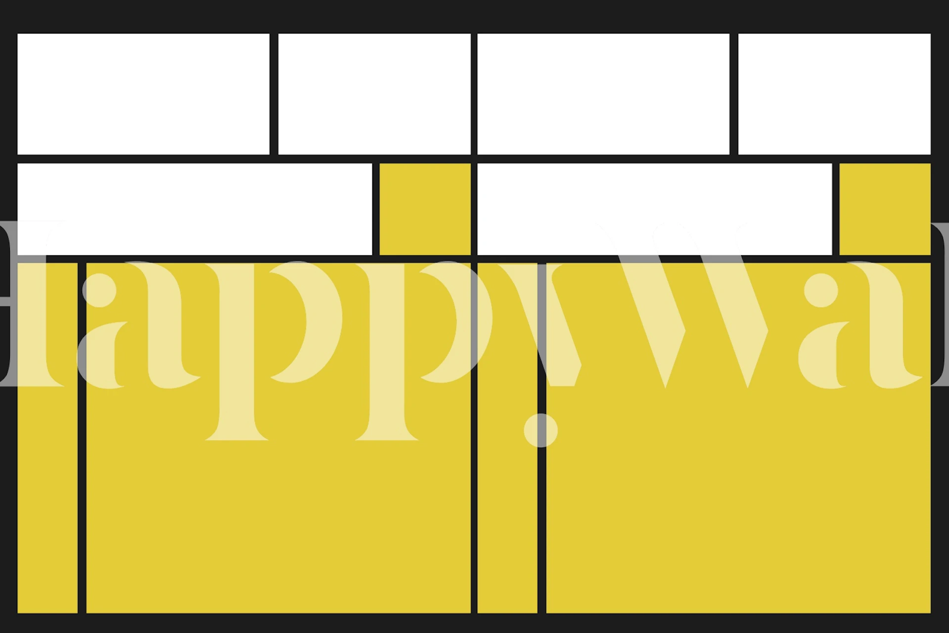 Geometric pattern wallpaper in yellow, white, and black Bauhaus style