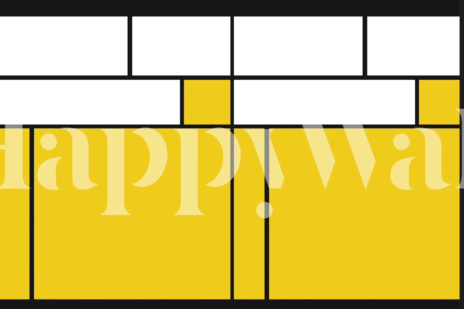 Geometric pattern wallpaper in yellow, white, and black Bauhaus style