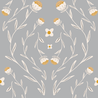 Cottage Romantic Damask Floral Grey tapeta