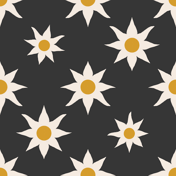 Farmhouse Star Floral Charcoal