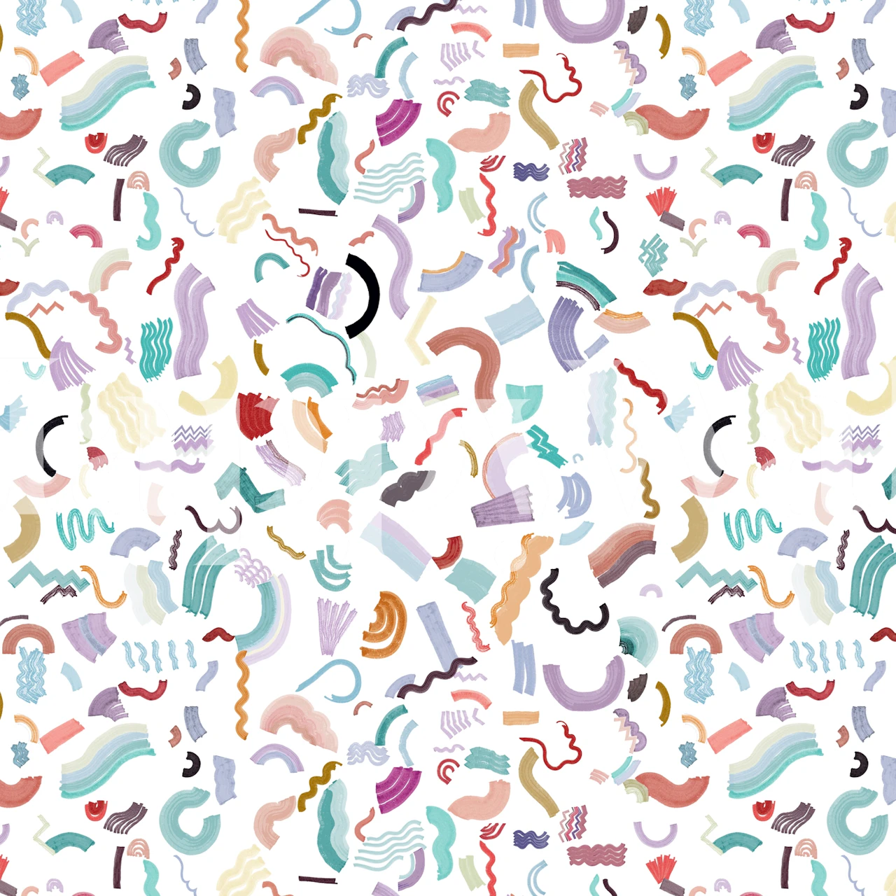 Papel de parede Curly and Zigzag Stripes em um quarto