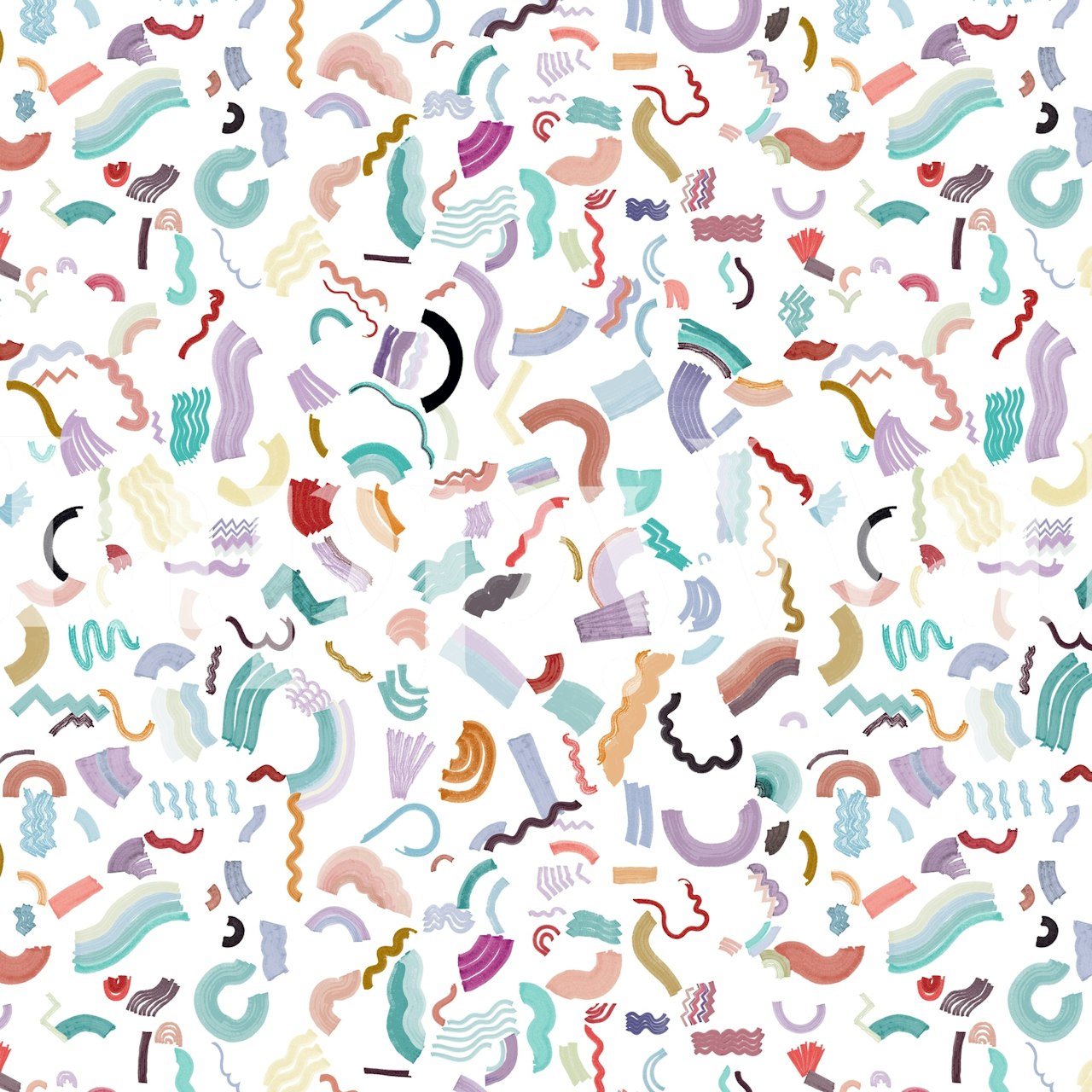 Curly and Zigzag Stripes wallpaper in a room