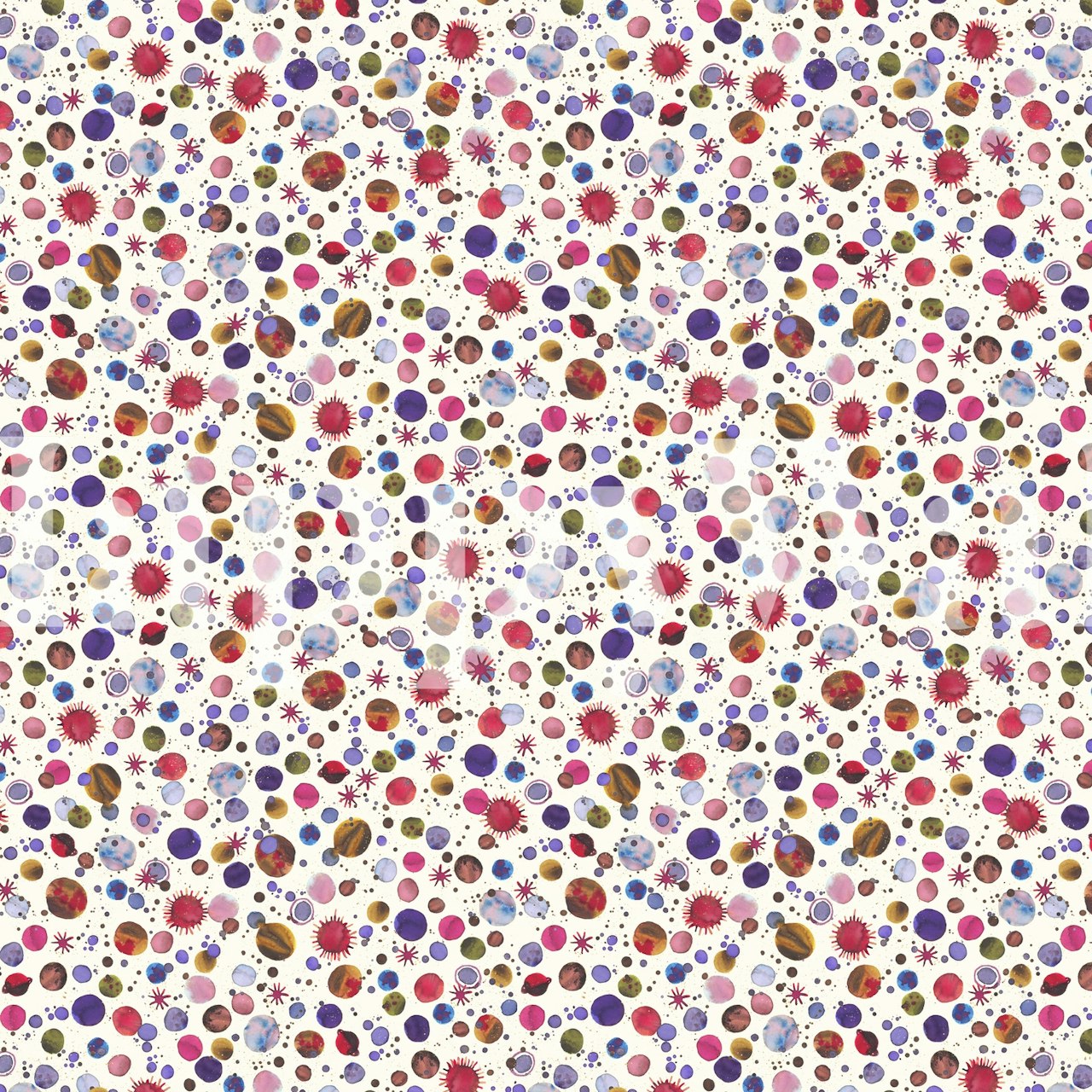 Papel pintado Colorful Planet Constellations Pink en una habitación