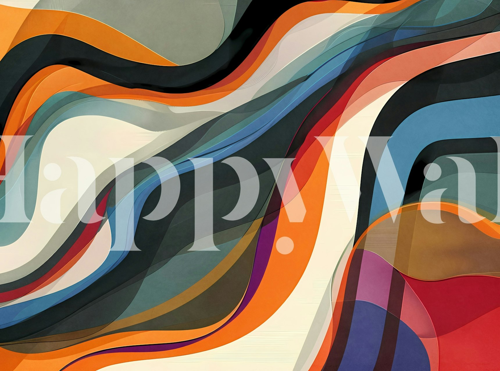 Sinuous and Overlapping Shapes tapeta u sobi