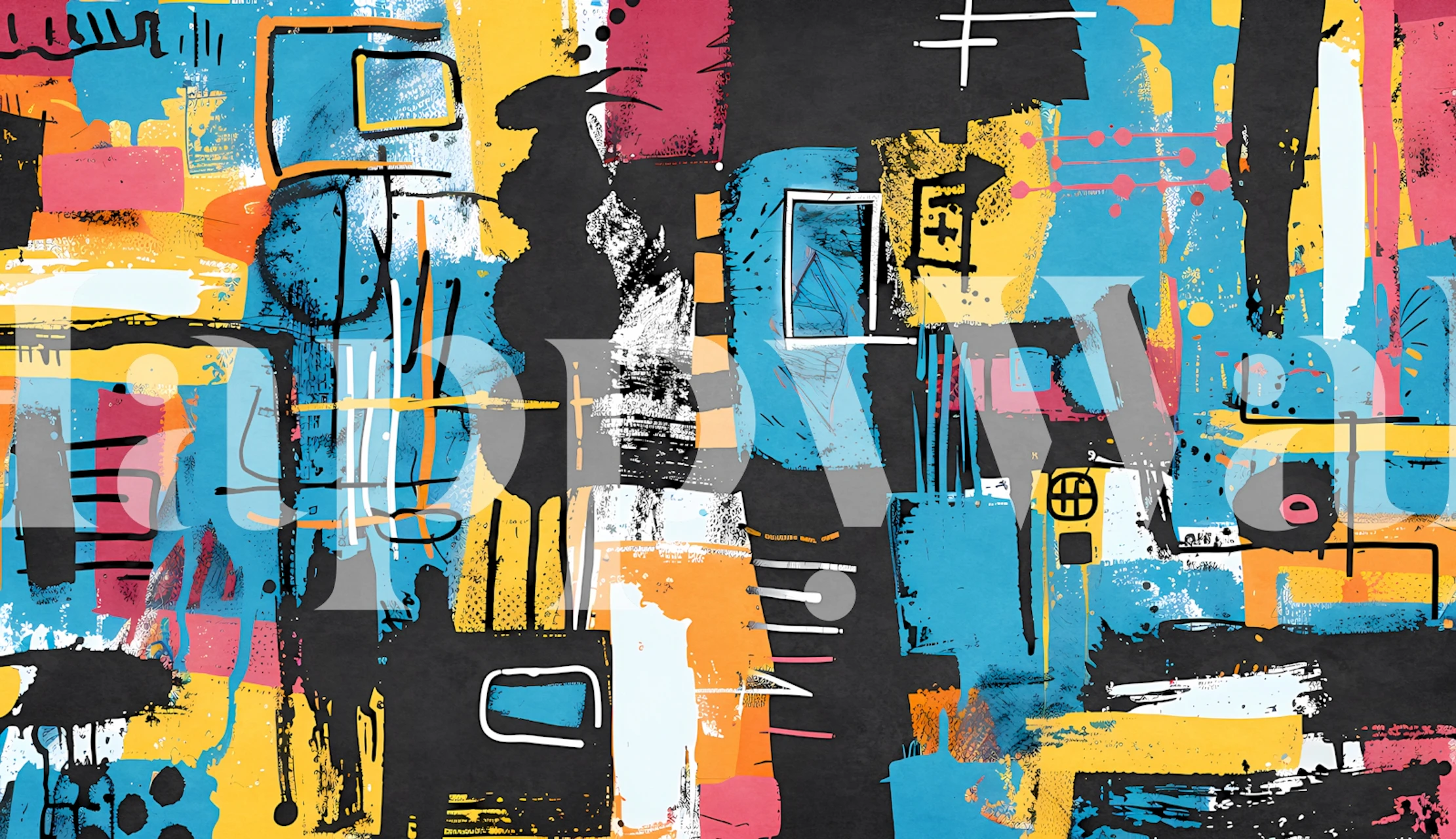 Šarena street art tapeta u sobi