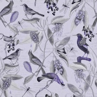 Vintage Magnolia Flowers And Birds Purple wallpaper