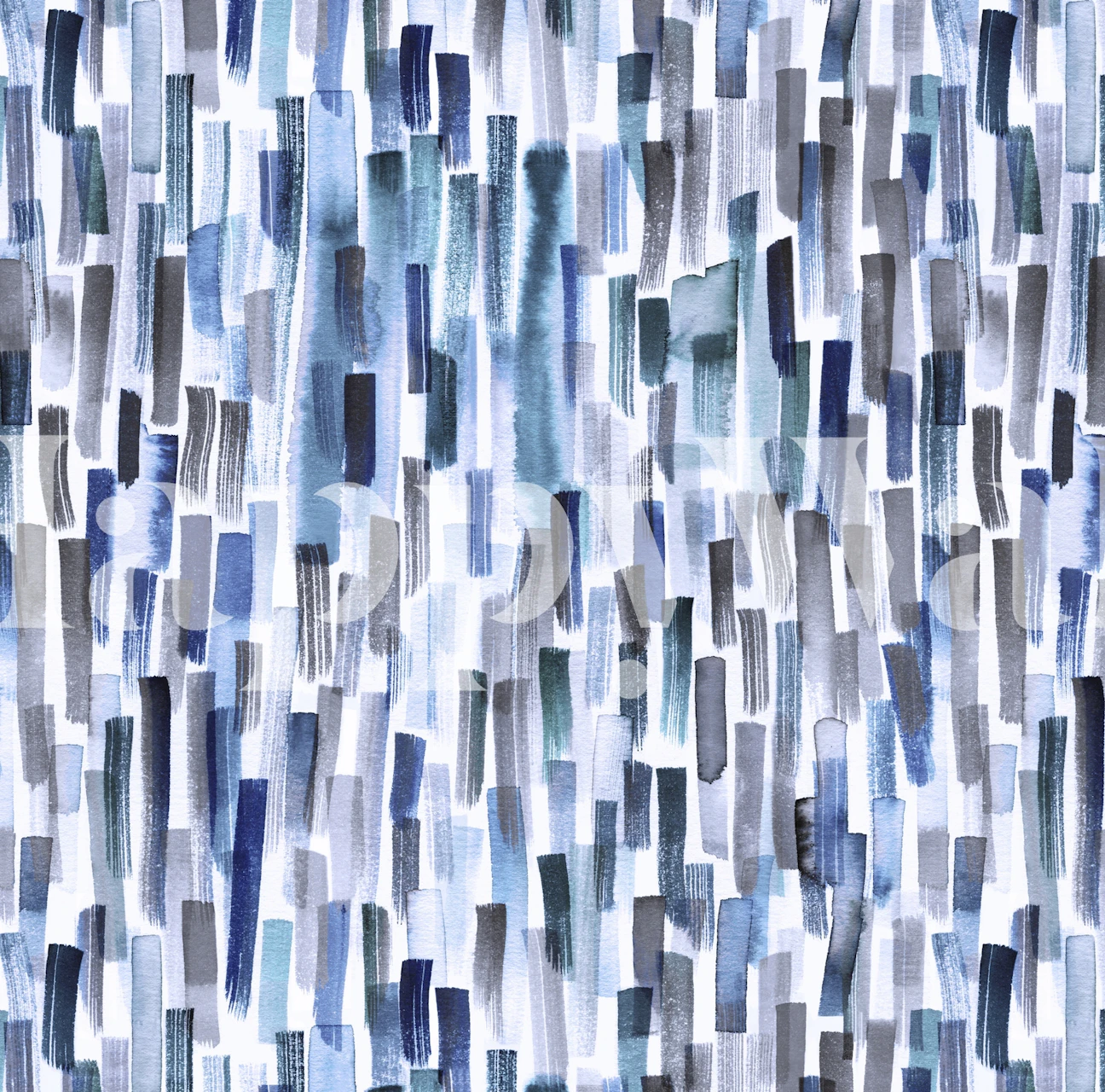 Colorful Brushstrokes Indigo tapet i ett rum