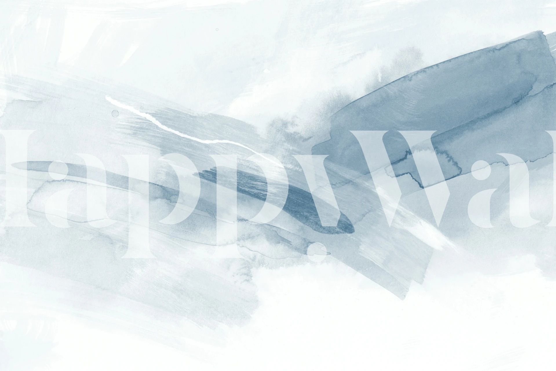 Soft blue brush strokes wallpaper in a room