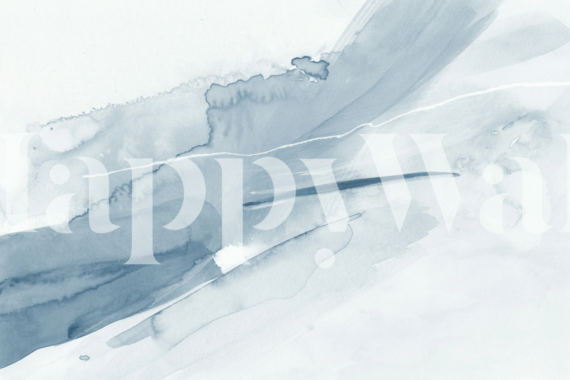 A soft blue abstract brush stroke design wallpaper