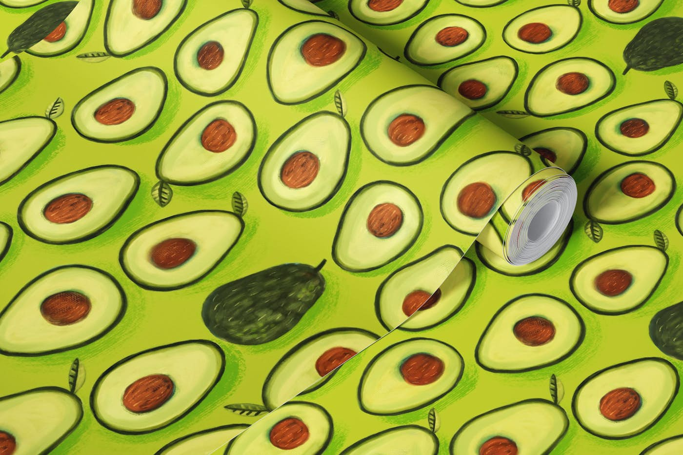 Bold Avocados wallpaper roll