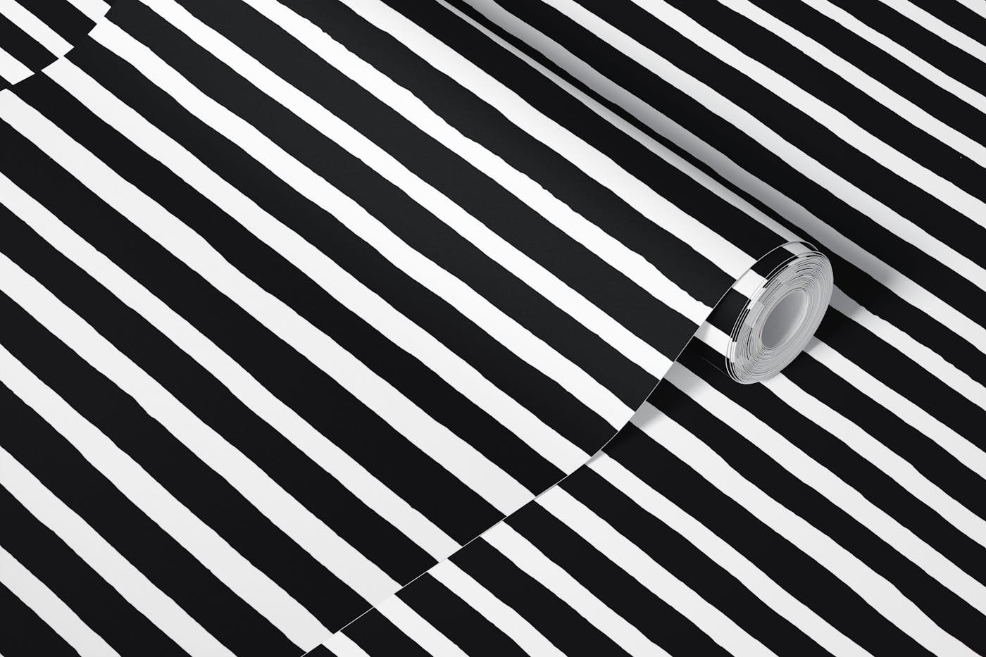 Black Modern Stripes wallpaper roll