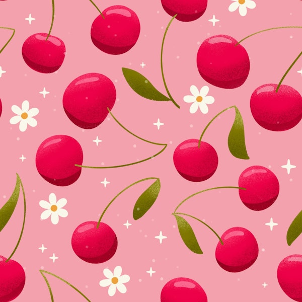 Cherries on pink