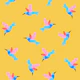 Happy Little Humming Birds on Sunshine Yellow