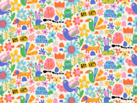 Playful Meadow Positivity Animals - Rainbow behang