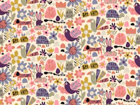 Playful Meadow Positivity Animals - Regal behang