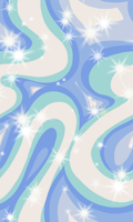 Groovy retro swirls blue behang