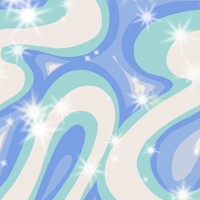 Groovy retro swirls blue behang