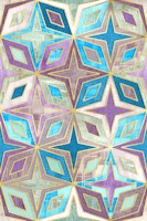 Geometric Blue and Purple Stars and Diamonds tapete