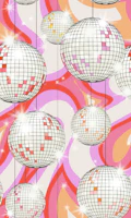 Groovy Party disco ball pink behang
