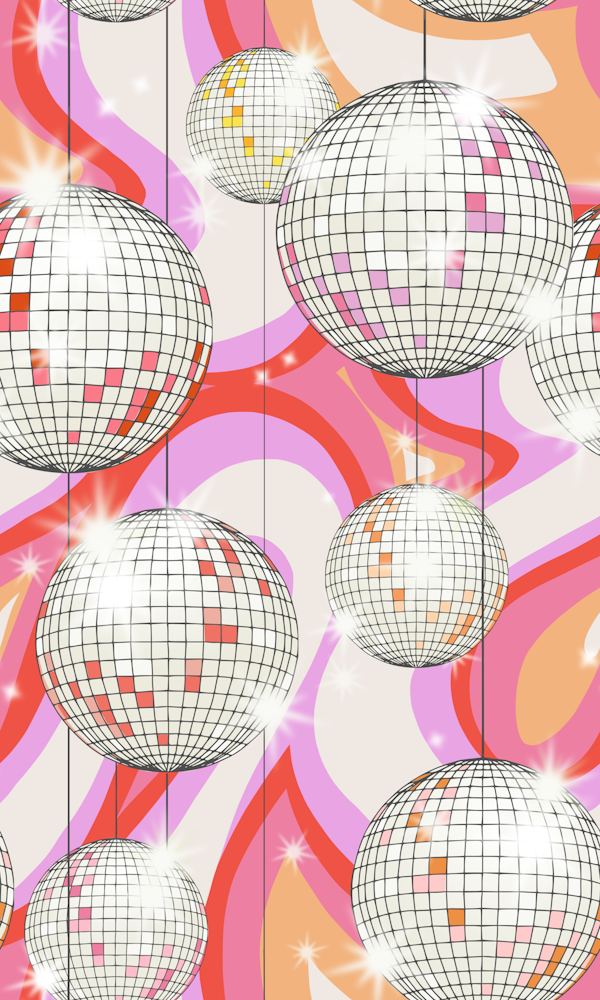 Groovy Party disco ball pink