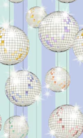 Striped Party Disco Ball Mint behang
