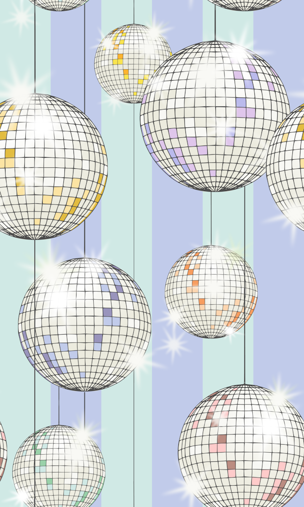Striped Party Disco Ball Mint