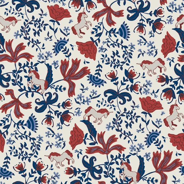 Unicorn french indian print