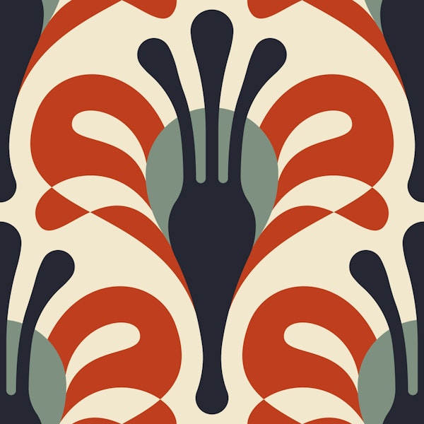 KF 0239 B - Vintage Retro Floral