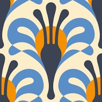 KF 0239 A - Vintage Retro Floral tapetit